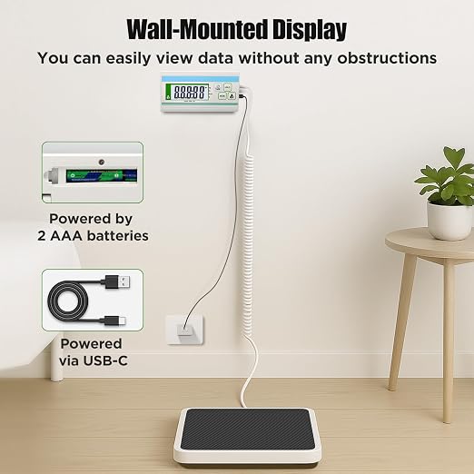 Medical Scale for Body Weight, 660 lb Weight Scale with Easy to Read Digital Display, 0.2 lb High Accuracy Body Weight Scale, 13.4" x 11.8" Platform, Doctor Office, Home, Bariatric Use