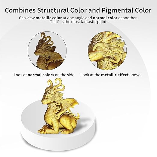 YOUSU 3D Metal Printer, Fast Curing Gold Resin 1KG, Magical Metallic Effect Brass Color Resin for LCD DLP 3D Printing (1000g, Metal)