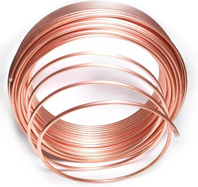 Tnisesm 3/16" Brake Line Tubing Kit, Upgrade Flexible Copper-Coat Brake Line Tubing Roll for hydraulic brakes Fuel Transmission System
