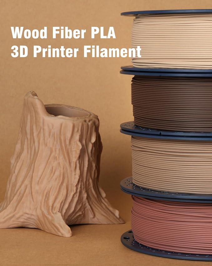 SUNLU Real Wood Fiber PLA Filament, Neatly Wound 1.75mm Dimensional Accuracy +/- 0.03mm, Fit Most FDM 3D Printers, 1kg Spool (2.2lbs), Woody Scent Maple Wood Fiber PLA