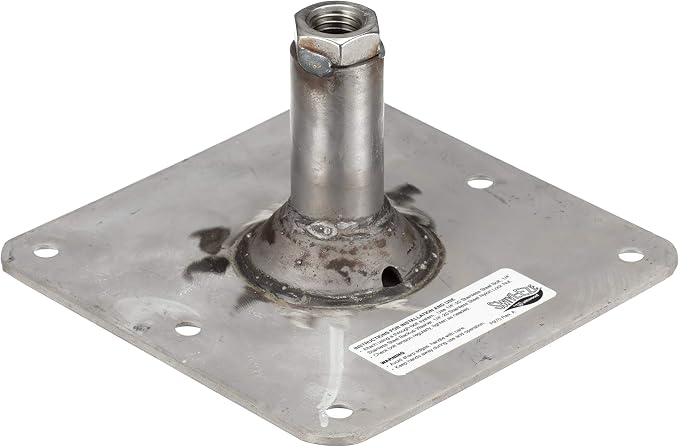 Attwood SP-67739-T Lock’N-Pin ¾-Inch Pin Base — 7x7-Inch Base, Threaded, Acetal Bushing, Pre-Drilled for Mounting