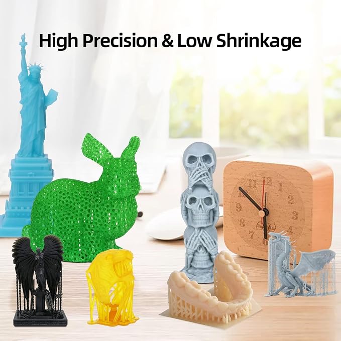 ANYCUBIC 3D Printer Resin, 405nm High Precision Fast Curing UV Photopolymer Resin for LCD 3D Printing, 1kg White