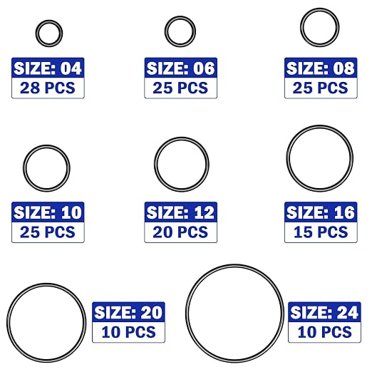 158 PCS 8 Sizes Hydraulic O-Ring Kit FACE ORFS Fittings, SAE Buna-N 90 Durometer
