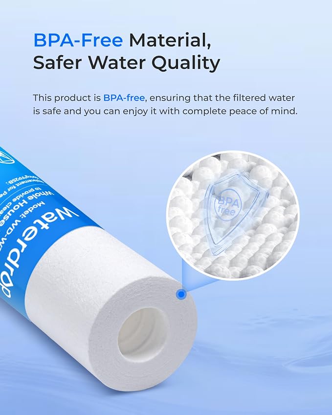 Waterdrop 5 Micron 20" x 4.5" Whole House Water Filter Replacement Cartridge Universal Sediment Filters for Pentair®Pentek®DGD-5005-20, iSpring®FP25B, 3M® Aqua-Pure® AP810-2, 4 Pick