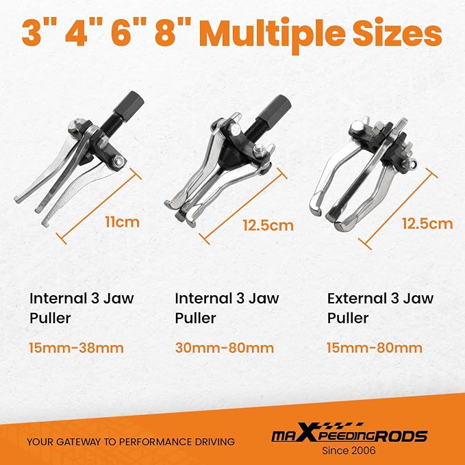 maXpeedingrods 3 Jaw Gear Bearing Slide Hammer Puller Set, 5PCS Universal Internal & External Gear Pulley Puller Set for Pulling Out Gear Bearings