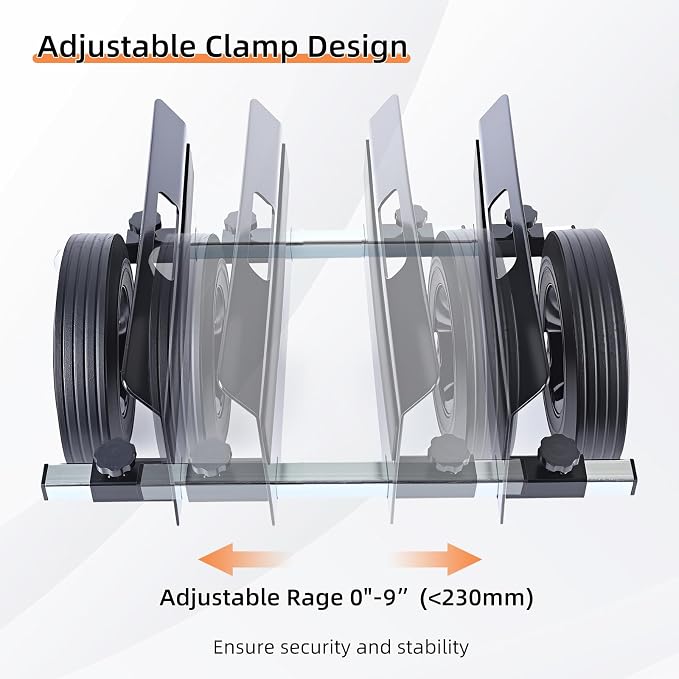 Heavy Duty Panel Dolly 1100LBS Capacity Door Cart with 10" Solid Rubber Wheels,Adjustable Clamp Panel Cart with Handle, All Terrain Slab Dolly for Drywall Sheet Heavy Material-Black