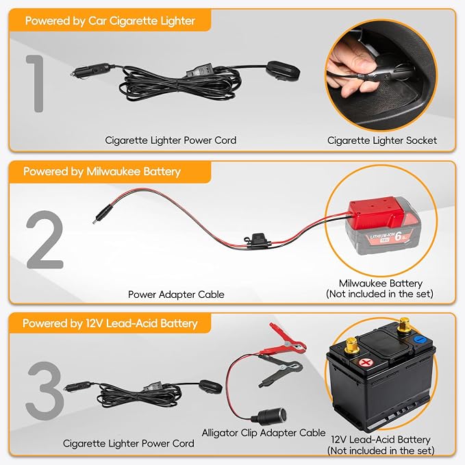 24V 120GPH Fuel Transfer Pump Set with Upgraded Carrying Case & Battery Adapter, Compatible with Milwaukee M18 Battery, for Vehicles, Boats(120GPH 24V, Pump with Red Adapter)