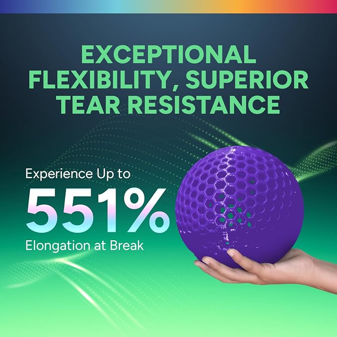 OVERTURE TPU 95A Flexible 3D Printer Filament 1.75mm | High Elasticity & Durability Filament,1kg Spool(2.2lbs),Fit Most FDM Printer(TPU Purple)