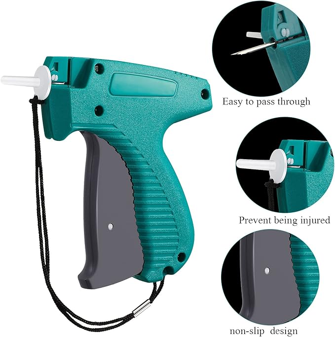 Honoson 3 Pieces Clothes Tagging Applicator Garment Tag Attacher Label Tagging Machine with 15 Pieces Steel Needles for Boutique Store Consignment Garage Yard Sale(Green)