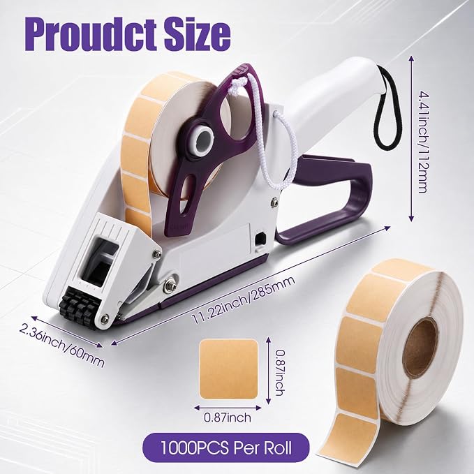 Label Applicator, Manual Applicator Target Paster Tape Gun with 2 Rolls Square Target Pasters Hand Held Portable Sticker Labeler for Retail Store Warehouse Targets Repair Yh-30