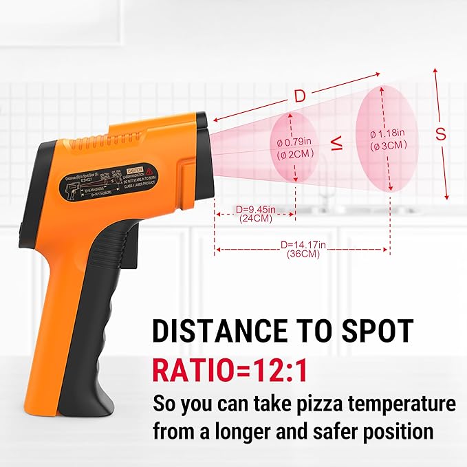 TempPro Temperature Gun, Infrared Thermometer Gun with Laser, Laser Thermometer Gun -58-1022 ℉, Meat Thermometer Digital with Super Long Probe, Food Thermometer for Cooking, Gift for Dad Him Husband