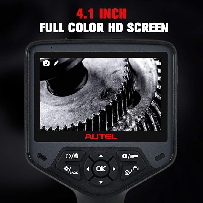 Autel MaxiVideo MV480 Inspection Camera, 1080P HD Industrial Endoscope with Light, Dual Cameras, 10-Level Adjustable LED, 7X Zoom, Snake Borescope with Audio Annotation, 360°Rotation, Up of MV460