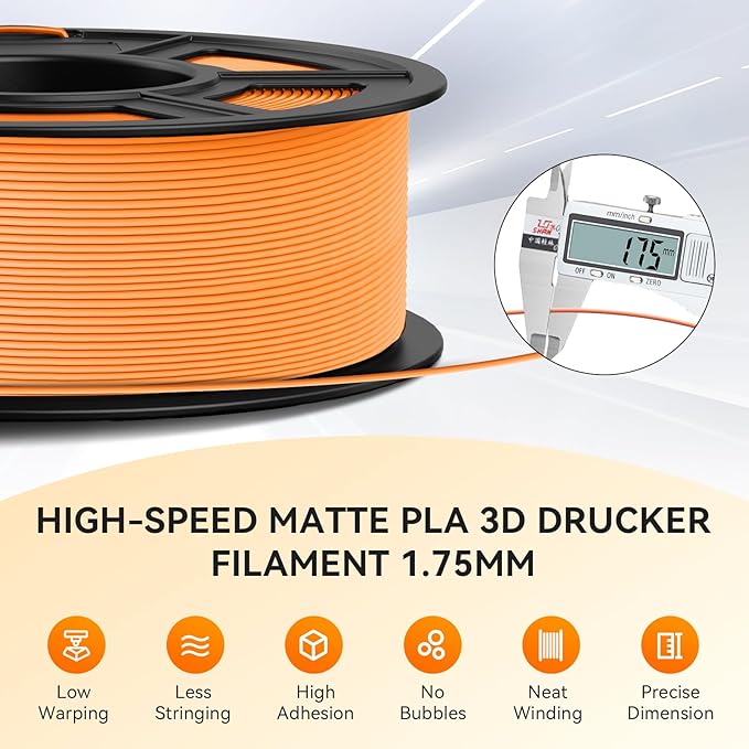 TECBEARS Sky Blue Matte PLA Filament for High Speed 50-600mm/s Printing | 1KG PLA, Smooth Extrusion, Tangle Free, Vacuum Sealed, 1.75MM Filament ±0.02mm Accuracy Compatible with Most FDM Printers