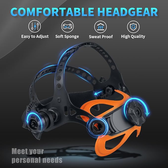 AZZUNO MIG Welder 135A & Welding Helmet Auto Darkening with True Color Large Viewing 3.94"×3.82", 3 in 1 MIG Welder Machine Flux Core Welder/Lift TIG/Stick Welding Machine