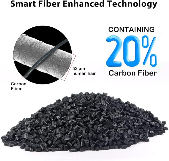 Carbon Fiber PETG Filament 1.75mm, Lightweight/High Strength PETG CF 3D Printer Filament, Black Carbon Fiber Filament 1kg(2.2lbs) Spool