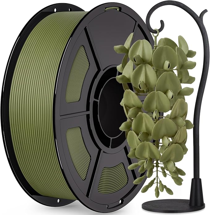 IEMAI Matte PETG Filament 1.75mm Olive Green 1kg, Smooth Matte Finish 3D Printer Filament with Minimal Layer Lines & Low Warping, +/-0.02mm Dimensional Accuracy