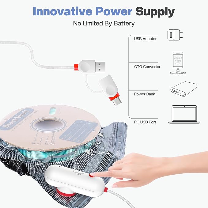 Vacbird Upgraded 3D Filament Vacuum Storage Bags with USB Pump, 30 Pack Light-Blocking Filament Bags, 2X Faster Air Removal, Universal Pump Fit, 12.6×13.38 Inch