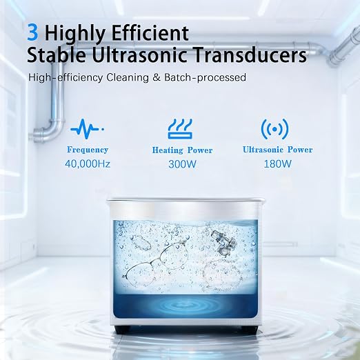 6L Ultrasonic Parts Cleaner with Heater and Digital Timer, 40kHz 180W Professional Ultrasonic Cleaner Machine with Drain Valve for Carburetors, Fuel Injectors, Auto Parts, Tools and Jewelry