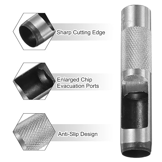 HARFINGTON Leather Round Hole Punch, 17mm Hollow Hole Puncher Cutter Carbon Steel Circle Hole Punching Cutting Tool for Belt/DIY Leather Craft