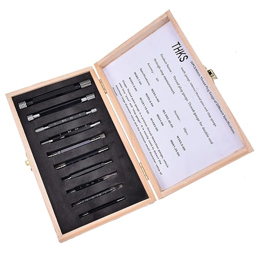 10Pcs Thread Plug Gage Double-End Through-Stop Measurement Hand Tool Thread Plug Gauge(Metric Thread)