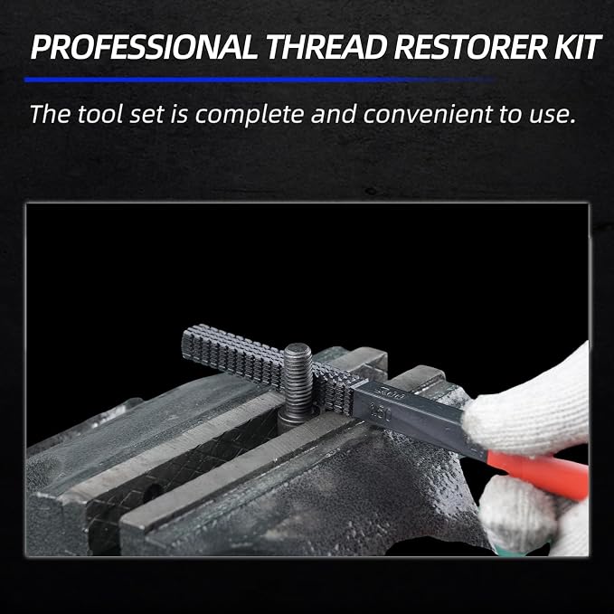 15-Piece Metric Thread Chaser & Restorer Tool Set, M6-M12 Rethreading Repair Kit for Automotive Fastener Maintenance