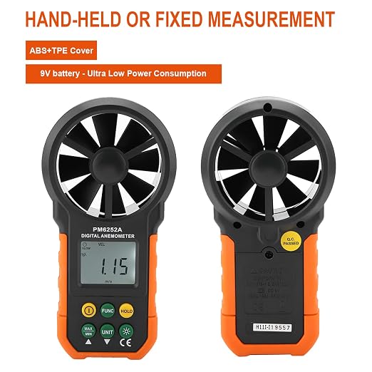 PM6252A Digital Anemometer,Portable High Exactness Handheld Wind Speed Meter Air Volume Measuring Meter for Weather Data Collection and Windsurfing Kite Flying Sailing