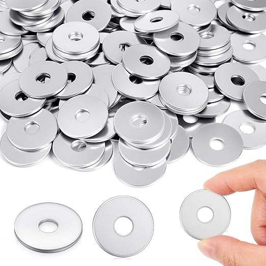 Yaocom 200 Pieces 5/16" x 1-1/4" Zinc Fender Washers Thickness 2mm Fender Washers for Wood and Wet Environment
