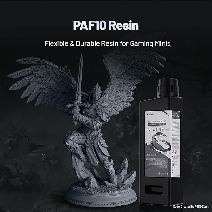 PAF10 3D Printer Resin, UltraPrint Production Flexible, Durable and PVC-Like Resin with Excellent Breakage Resistance and Strong Anti-Aging Properties(Volcanic Grey)