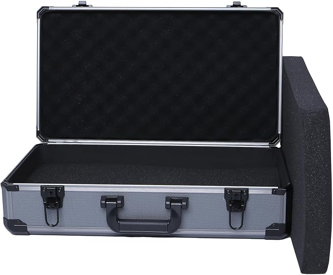 21in Reinforced Aluminum Hard Case with DIY Customizable Foam Inserts (20.7 x 11.3 x 5.6in Interior)