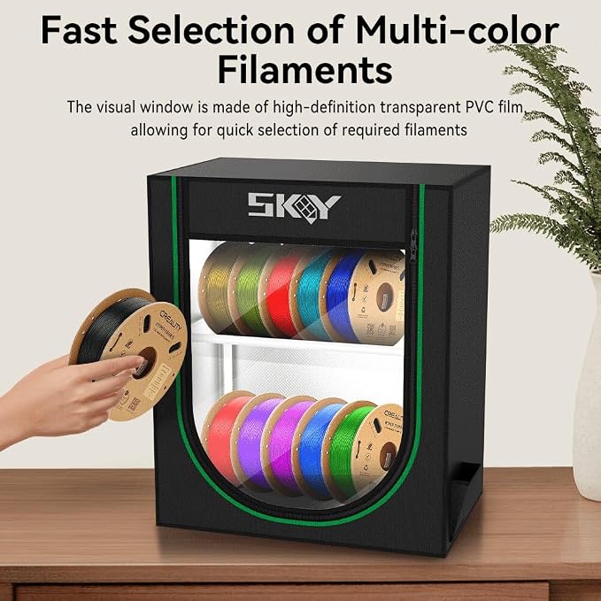 Skouphy 3D Printer Filament Storage Box, 2-Tier Storage Shelves for 3D Printing Business, Studio, Office Workshop -10 Rolls