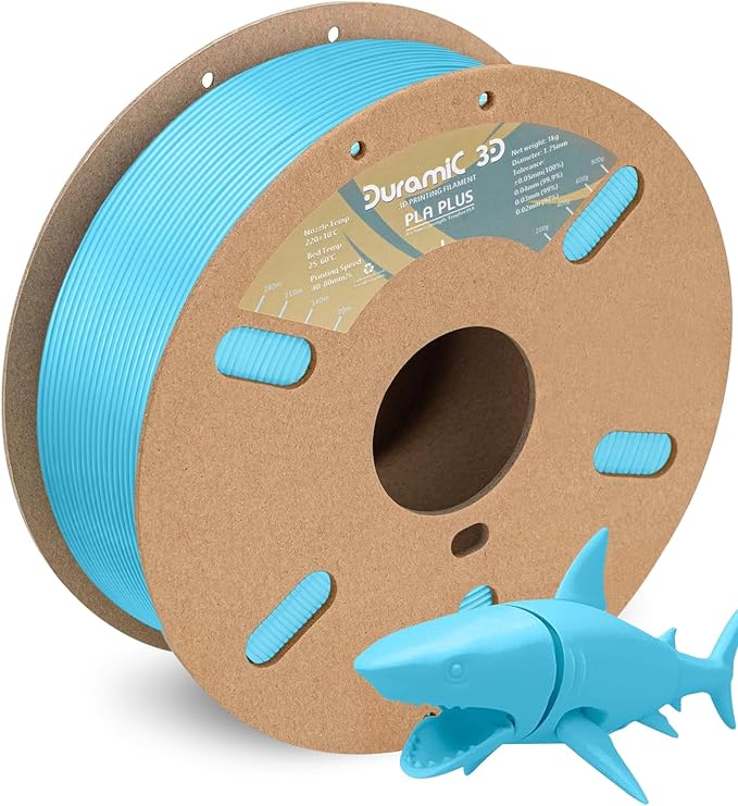 DURAMIC 3D PLA+ Printer Filament 1.75mm PLA Plus Neatly 2Kg Spool(2.2lbs) | PLA Pro Tougher and Stronger, Dimensional Accuracy Probability +/- 0.02mm Light blue