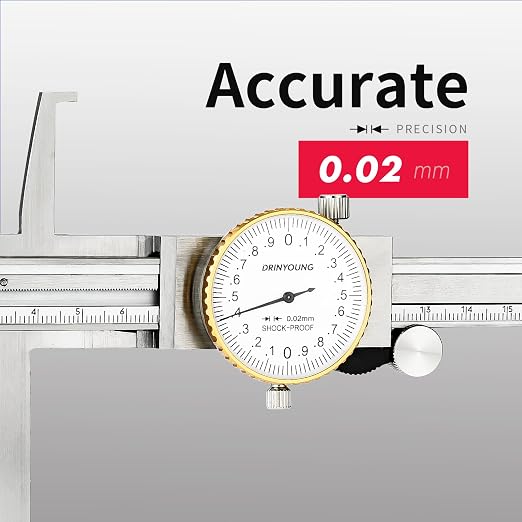 Inside Trench Vernier Caliper，Carbonteel Inner Micrometer Gauge Ruler Measuring Tool，dial Caliper DRINYOUNG (9-200mm (Double Hook dial Caliper)