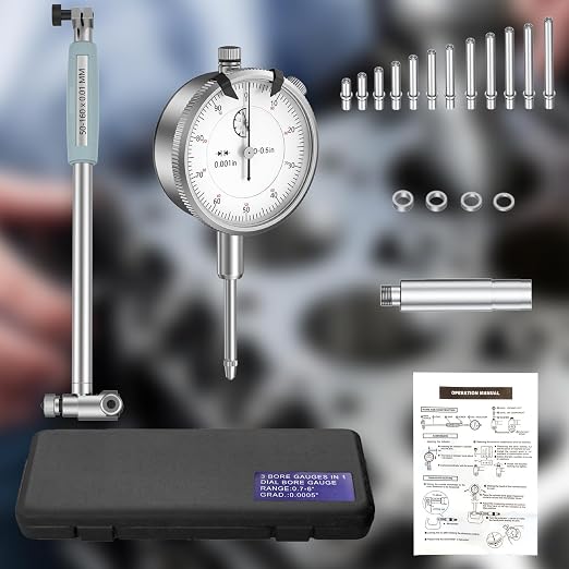 HDLNKAK Dial Indicator Bore Gauges 2“-6”/0.001", Extender Internal Diameter Gauge, Cylinder Bore Gauge Measurement, Bore Measurement Instrument Ensuring Precision for Machinists.