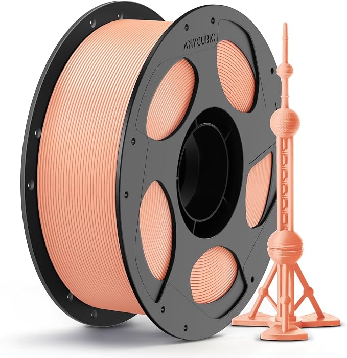 ANYCUBIC PLA Plus (PLA+), 3D Printer Filament 1.75mm, High Toughness 3D Printing Filament, Dimensional Accuracy +/- 0.02mm, Print with Most FDM 3D Printers, 1KG Reusable Spool, Peach Pink