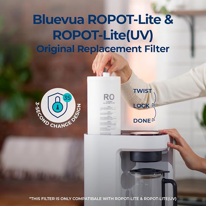 Bluevua Official Reverse Osmosis System Countertop RO100ROPOT-Lite Replacement Filter