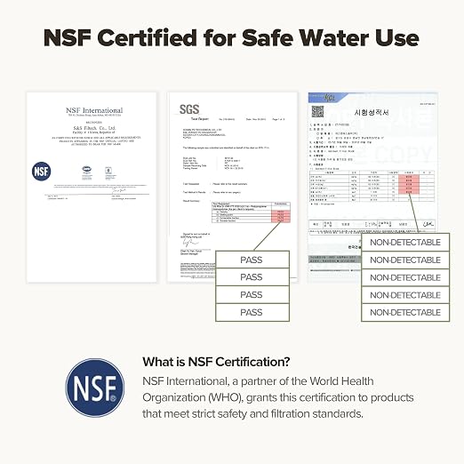 [6 Months Set] Water Filter for Sink Faucet and Replacement Set, Sink Water Filter, Vitamin C Gel, NSF Certified - Removes Impurities, Chlorine and Rust - Skin Hydration, Made in Korea