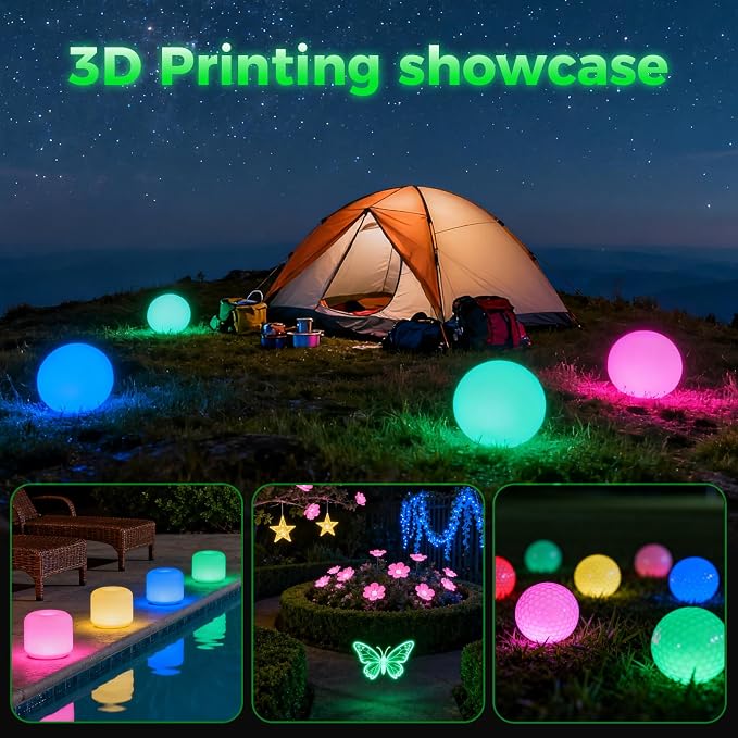 Official Creality Hyper PLA 3D Printer Filament 4KG, Glow in The Dark Filament, Luminous PLA 1.75mm, Best with UV Lamps, RFID Filament Fit Most FDM 3D Printers, 1KG Spool (2.2 lbs)