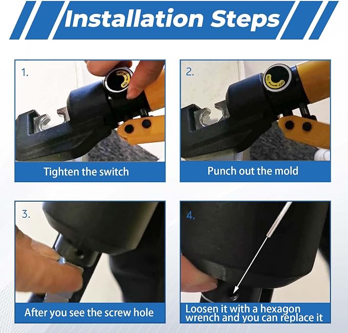 6 Ton Hydraulic Wire Cable Lug Terminal Crimper Crimping Tool 9 Dies