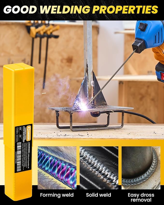 Saker Portable Welding Machine (Orange) - Saker E6013 Welding Rod 3/32'' 2-Pound