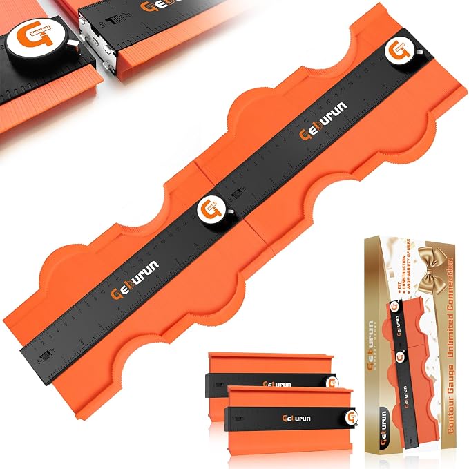 Contour Gauge 10+10 Inch Unlimited Connection Profile Tool with Lock, Valentine's Day Gifts for Men Husband Him, Super Contour Duplicator Woodworking Tools Construction Outline Angle Measuring Tool