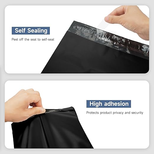 KKBESTPACK Large Poly Mailers 10x13 Shipping Bags for Small Business – Self Sealing Package Envelopes (10 x 13,Black),100 Count (Pack of 10)
