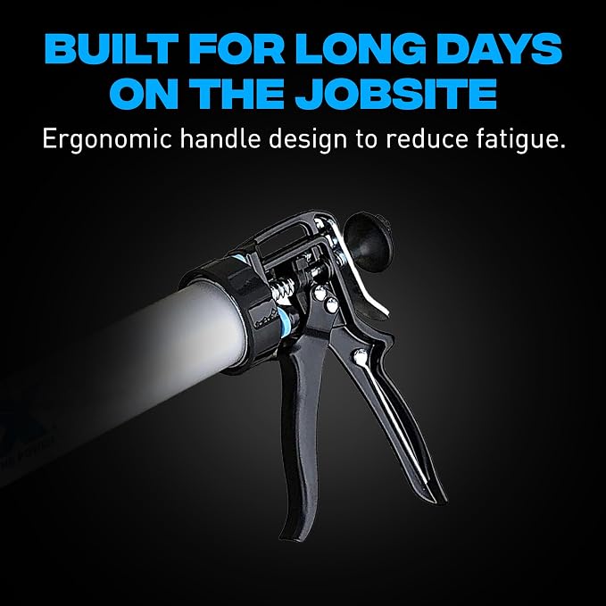 OX Pro Heavy Duty Sausage Caulking Gun - 20 oz Capacity and 12:1 Thrust Ratio Sealant Gun - Dual-Use for Tubes & Sausage Tube - Pistola De Calafateo