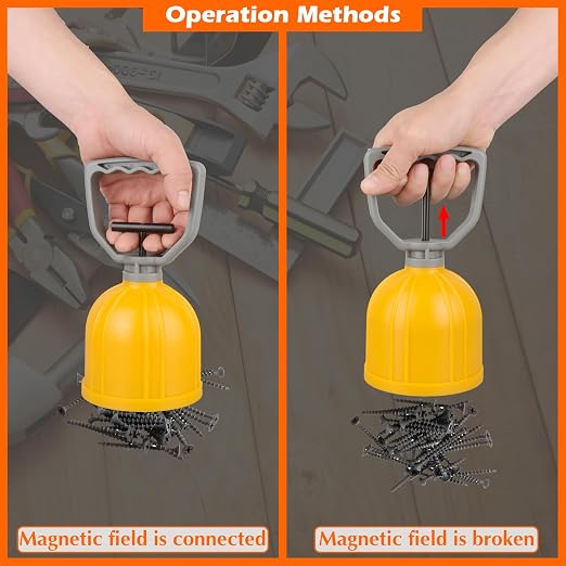 MUTUACTOR Strong Magnetic Bulk Parts Lifter,Quick Release Magnetic Pick-up Tool,Powerful Material Handling Magnet for Transferring and Picking Up Nails Screws Nuts and Small Metal Objects