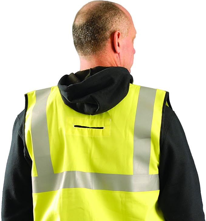 Occunomix LUX-SSCFGFR-Y4X Classic Flame Resistant Cotton Dual Stripe Solid Vest, HRC 1, 4X-Large, Yellow