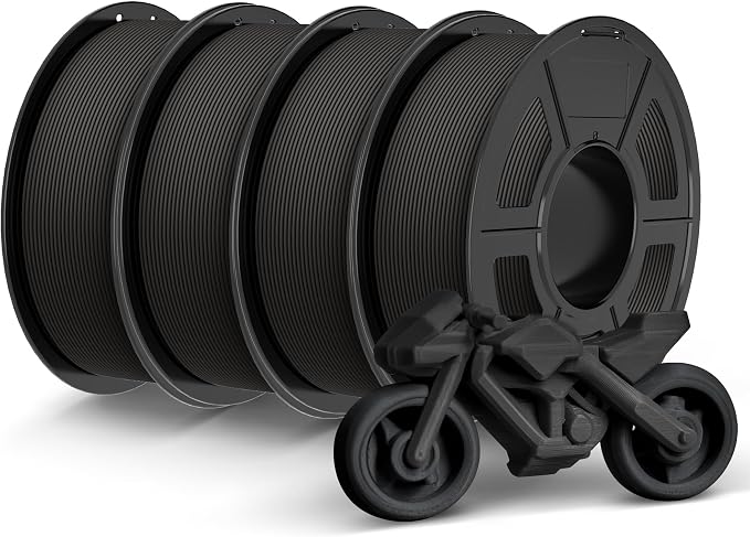 TECBEARS Rapid PETG Filament Bundle，High Speed 3D Printer Filament 4KG, High Toughness PETG, Pack of 4, Black