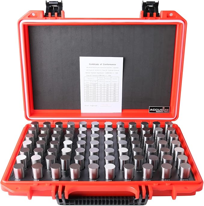 Accusize Industrial Tools 82 Pc 0.751'' To 0.832'' plus Pin Gauge Set, Class Zz, 2'' Overall Length, P5(+) | 82 Pc, Class ZZ, Plus Tolerance, 2" OAL, Steel, Electro-Etched Sizes