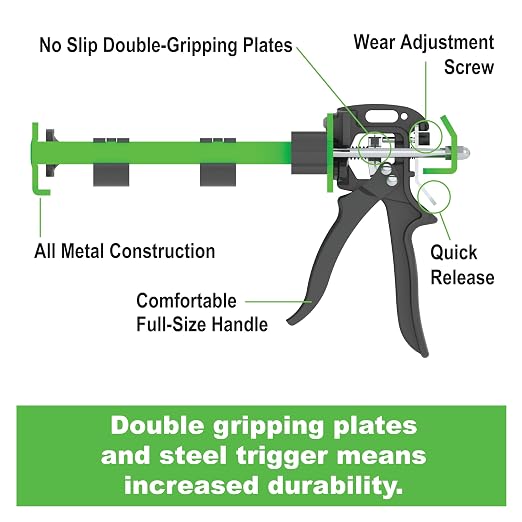 Albion Engineering Company B26T600 600 Series B-Line Manual Multi-Component Cartridge Epoxy Adhesive Gun, 1:1 Ratio (300 x 300 ml) & 2:1 Ratio (300 x 150 ml)