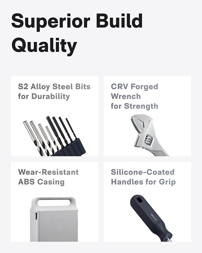 HOTO Cordless Brushless Drill Tool Set, Variable Speed, Hidden Buckle, Unique LED Screen, Intelligent Digital Display, Exquisite & Practical, High-end Drill Kit for Home/Daily Use