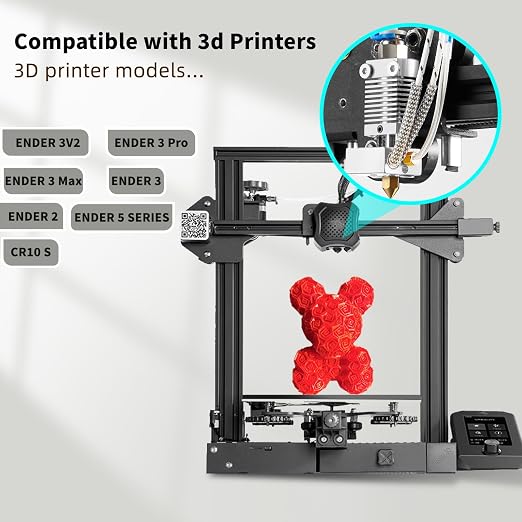 5Aplusreprap Ender 3 Hotend Upgrade: M3 Stud Thermistor,Fast Replaced, Compatible for Creality Ender 3 V2, CR-10 J-Head Hotend Replacement, Assembled Extruder 3D Printer Hot end Kit 24V 40W, Silver