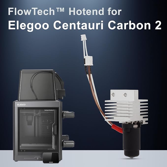 Microswiss FlowTech Hotend Upgrade for Elegoo Centauri Carbon 2 - Leakproof Nozzle - Cold Nozzle Change - High Flow - All Metal Design - Made in USA